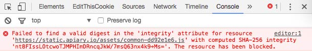 Failed Subresource Integrity check in Chrome